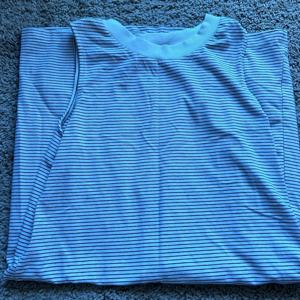 Pin stripe black and white tshirt dress